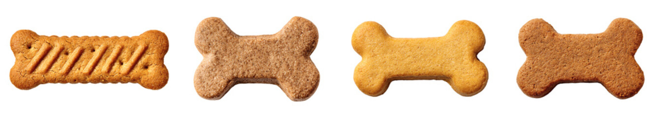 Bone Shaped dog biscuit for pet food PNG set Transparent background
