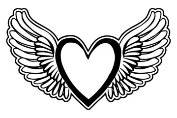Obraz premium Heart with Wings Symbol of Love and Freedom