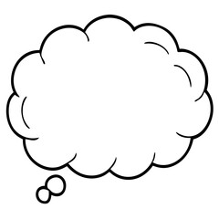 Thinking Cloud in Minimal Line Style