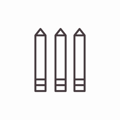 set of paint crayons icon sign vector