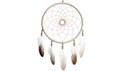 Dream catcher decor on transparent background