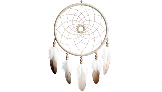 Dream catcher decor on transparent background