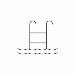 swimming pool ladder icon sign vector