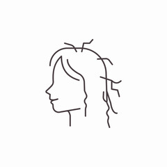 tangled hair icon icon sign vector