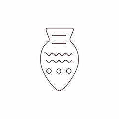 vase with wavy lines icon sign vector