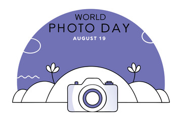 World photography day august 19 holiday celebration design graphic