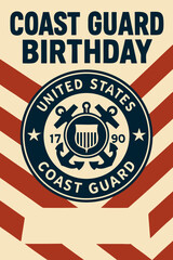 Obraz premium Coast Guard Birthday Anniversary Commemoration 