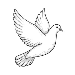 Obraz premium White dove soaring gracefully with outstretched wings