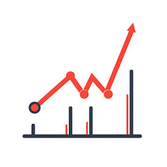 Stylized line graph illustration representing growth and data analysis on white background