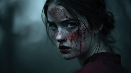 Bloody woman portrait