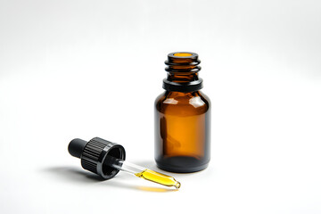 Amber Glass Bottle with Cannabis Oil