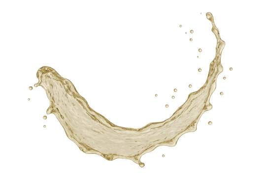 White wine splashing gracefully, creating an elegant circular shape against a transparent background, capturing the essence of celebration