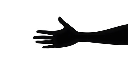 Detailed Blank Silhouette Vector Illustration with Hand Palm Open Gesture in Graphic Resource Style Modern Black Silhouette Presentation
