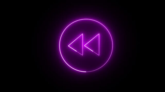 Simple rewind button animation with smooth motion on a black background.