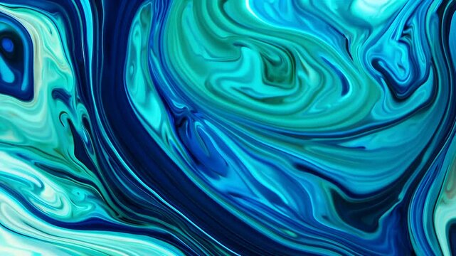 Hypnotic marbled ultramarine white acrylic forms swirl forever captured K slow flow so VJ artists spa channels abstract branding sequences can bathe viewers calming luxurious liquid art