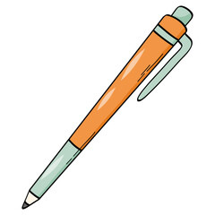 Hand drawn pen school supplies doodle, stationery cartoon element for school stickers, prints, cards, posters, banners decor