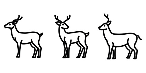 deer outline or line icon design bundle.