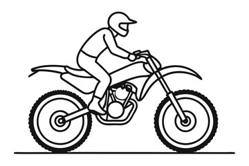 Motocross Dirt Bike Outline Art
