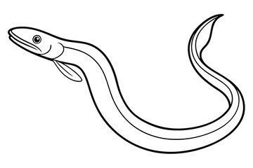 Abstract Eel Illustration in One Line Art