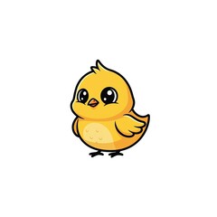 Fototapeta premium Cute Yellow Chick Vector – Isolated on White Background