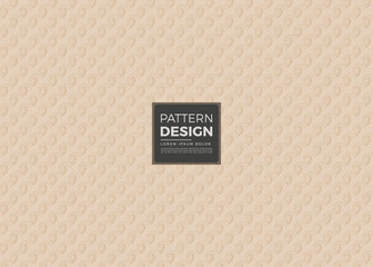 Abstract Beige Pattern Design with Eye-like Motifs and Text Overlay