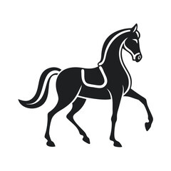 Fototapeta premium Elegant Dressage Horse Silhouette Logo Showcasing Refined Equestrian Artistry