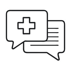 Medical Chat Bubble Icon Representing Online Health Communication