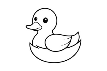 Fototapeta premium Duck coloring page black outline vector, Duck outline