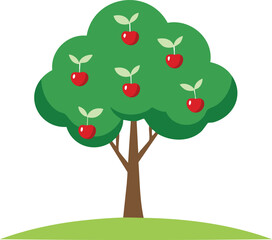 cherry tree vector illustration