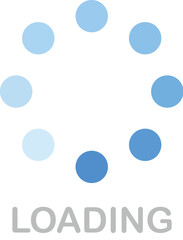 Blue Circular Loading Icon Illustration