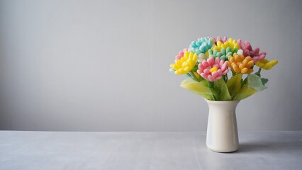 Candy flowers in a vase