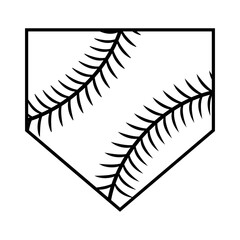 Baseball home plate icon vector. Baseball base illustration sign. Home Plate symbol. Baseball Logo. Baseball home web icon.