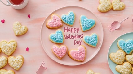 Colorful Heart Cookies for Valentine's Celebration
