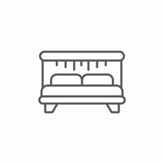 double bed icon sign vector