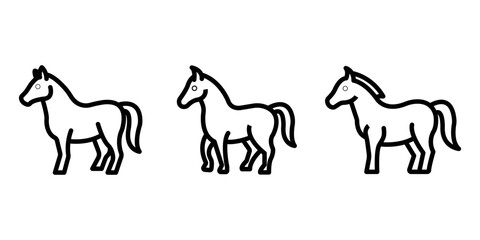 horse outline or line icon design bundle.