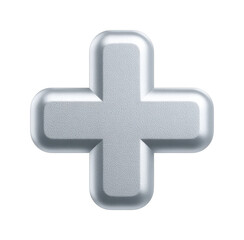 Obraz premium Silver metallic plus sign with textured surface