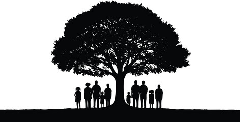 Juneteenth Family Tree Silhouette - Generational Roots