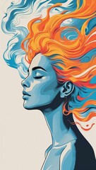 long hair vector women