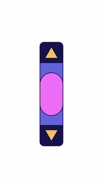 Scroll bar with pink slider 2D cartoon vertical animation. User interface functionality and scrolling interaction. Web component. Y2K scrollbar animated flat colorful object 4K video isolated on white