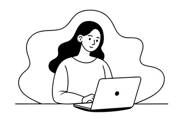 Casual Computer Use Line Drawing