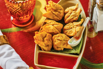 fried wonton made with ground pork 