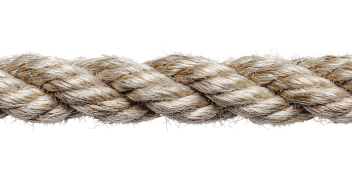 twists and textures of robust natural fiber rope solated on png transparent background