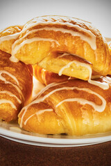 sugar glazed pull apart sticky bread made with croissants