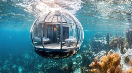 Underwater Glass Sphere Hotel Room Offers Luxurious Ocean Views