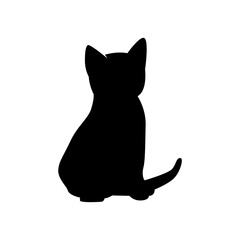 Black silhouette of a cat, animal silhouette symbol