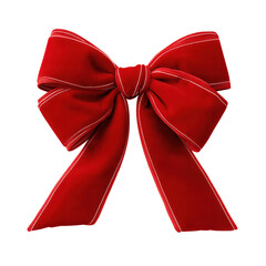 Stunning Red Velvet Bow for Gift Wrapping , white background cut out PNG