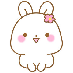 Cute flower rabbit illustration drawing doodle