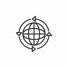 global web search icon sign vector