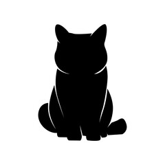 Black silhouette of a cat, animal silhouette symbol