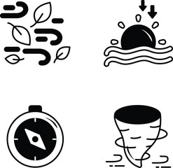  Weather and Season Glyph Icons and illustrations Pack